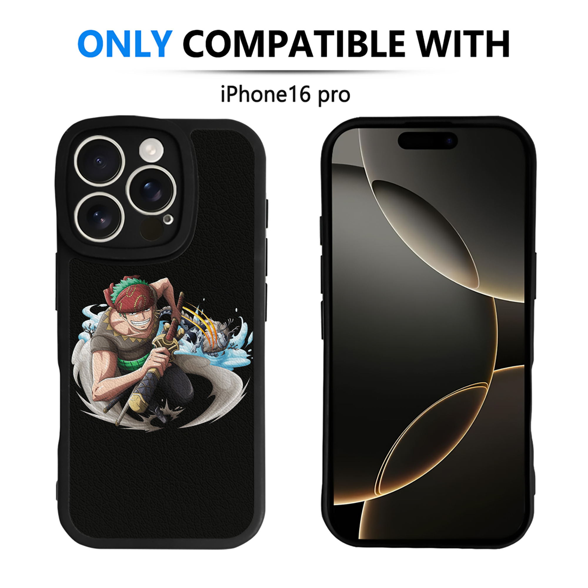 （画像用） ワンピース ロロノア・ゾロ ONE PIECE Roronoa Zoro 【iPhone 16シリーズ対応】シリコンスマホケース（レザー調） 材質：シリコン